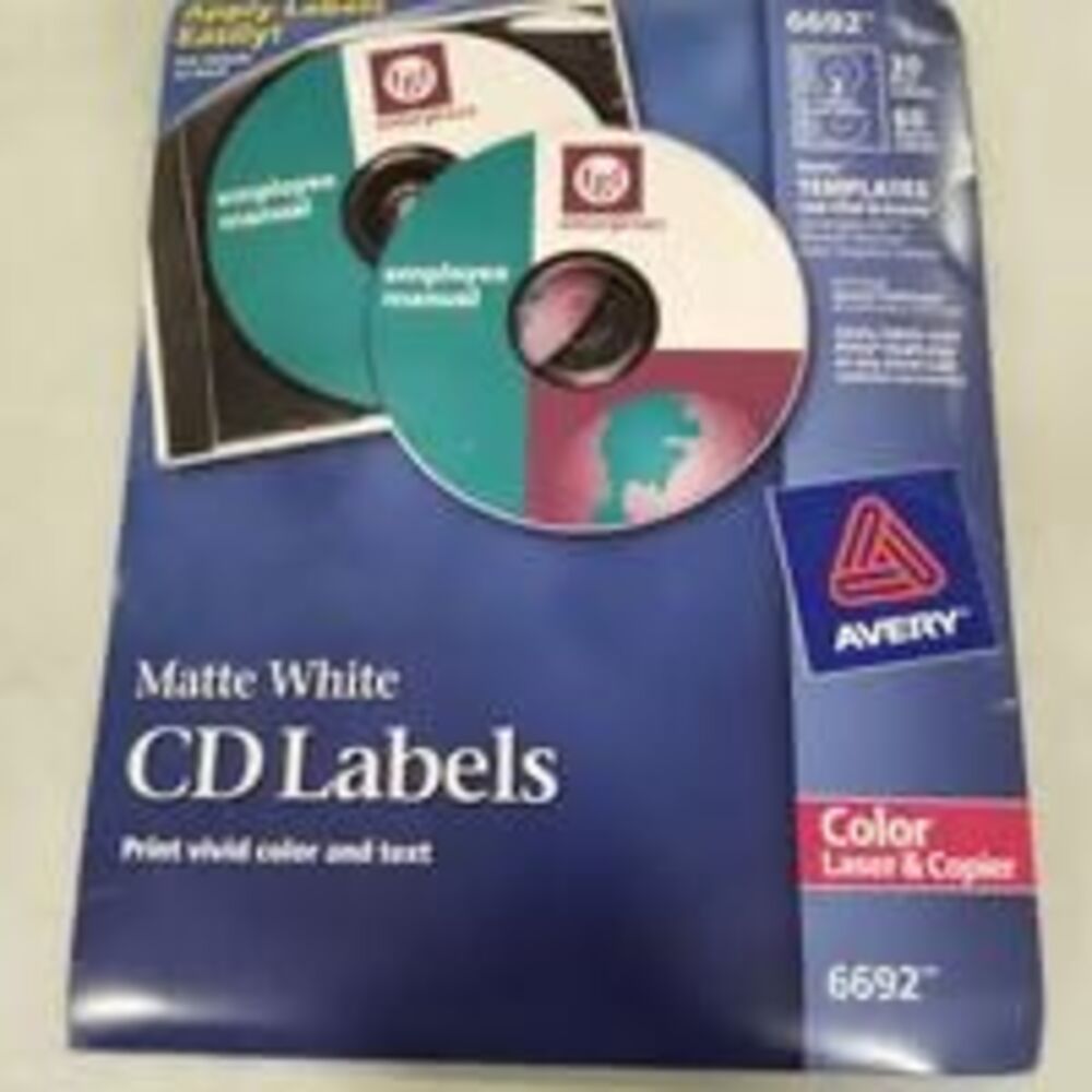 Avery matte white cd labels 6692 color LaserJet and copiers nos